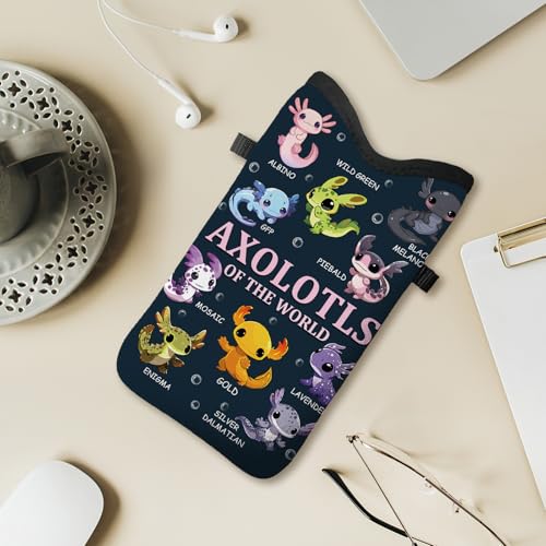 Image of Cell Phone Sleeve Pouch with Adjustable Strap - Axolotl Gifts