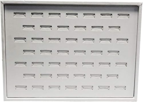 Miniatura 2 de DBM IMPORTS Bandeja de anillo de piel sintética blanca de 46 anillos, 10 '' x 7-12 ''