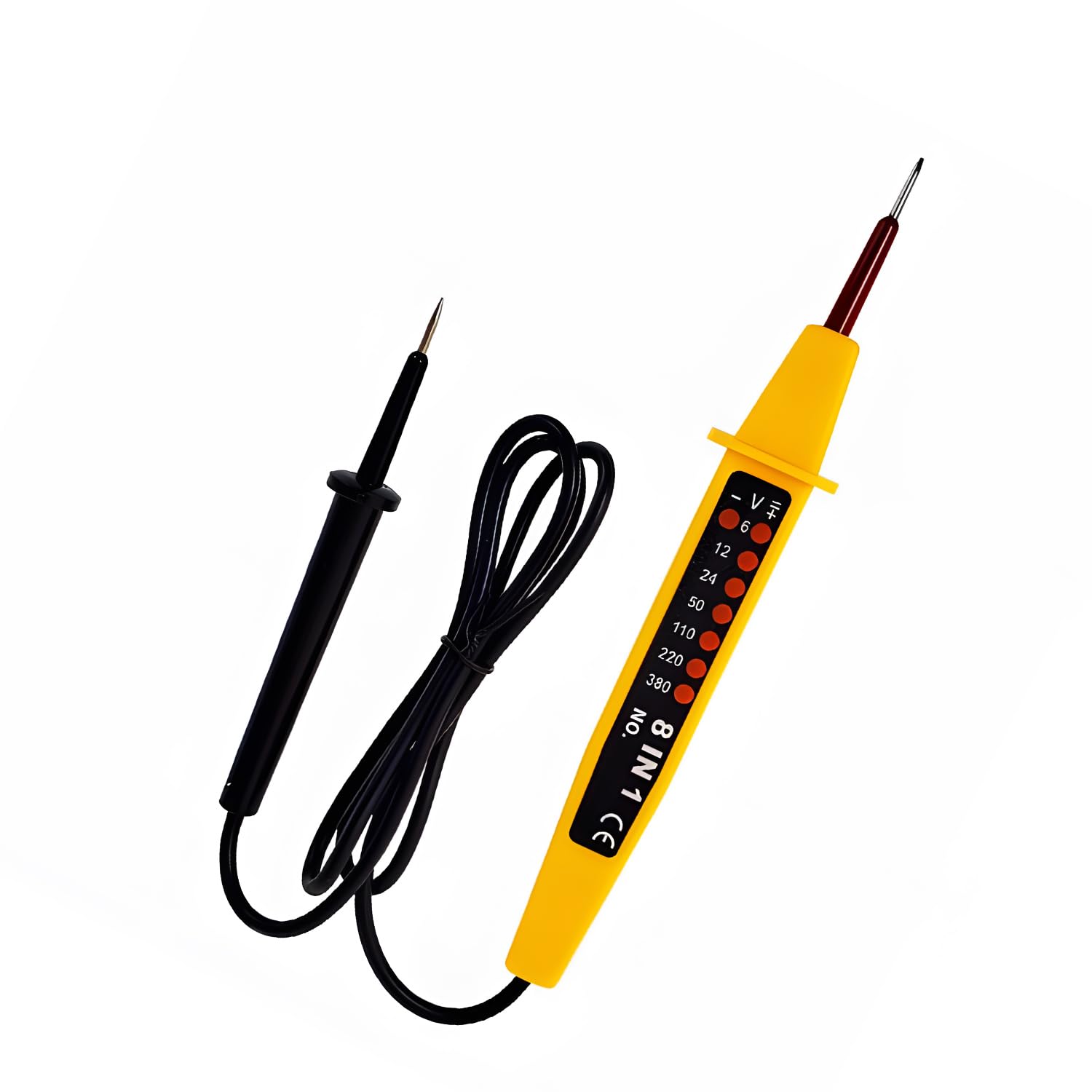 Two Pole Voltage and Continuity Tester, Yellow - Electrical Testing Tool for Accurate Voltage Measurement and Circuit Continuity