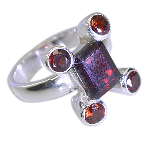 Bague grenat rouge véritable l'accessoire tendance en argent pour vos soirées