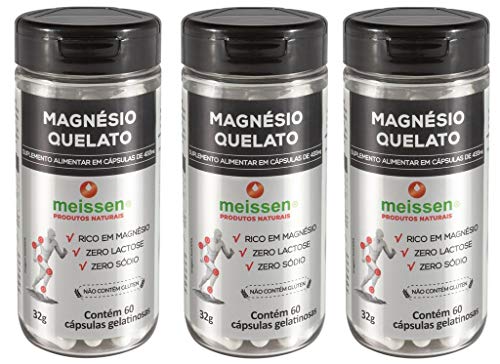 Kit 3x Magnésio Quelato 433mg (3x 60 cápsulas) - Meissen