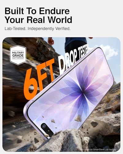 Image of SMARTDEVIL 3 Pack Tempered Glass for iPhone 17 Screen Protector, Anti Blue Light, Eye Protection, SGS Military-Grade Shatterproof, Fast & Easy Installation, Case Friendly Design