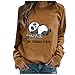 Yowablo Dessus Manches Chemisier Impression O-Neck Occasionnel Sweat-Shirt Long Femmes Chemisier pour Femmes Tunique Coiffeuse