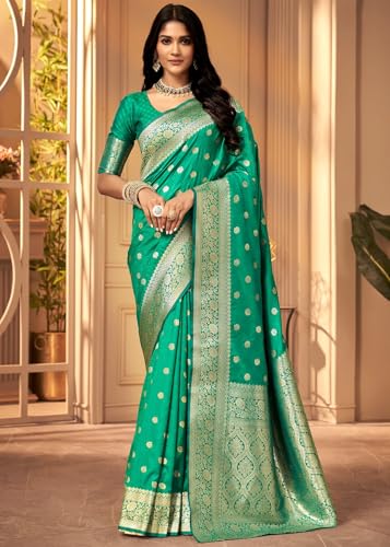 Image of C J Enterprise Women's Banarasi Saree Pure Kanjivaram Style Silk Saree With Blouse Piece for Wedding (Pari 121)