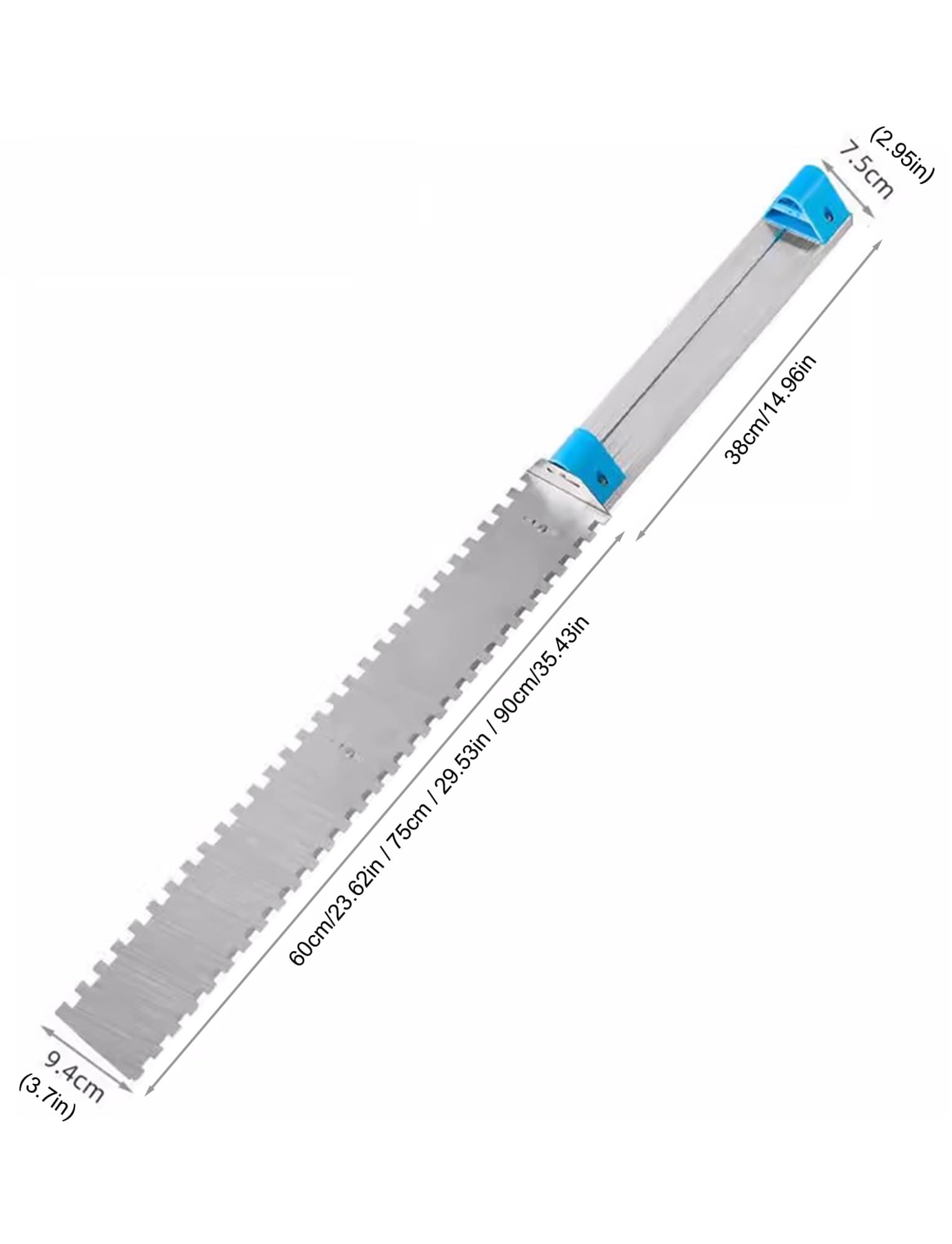 Llana dentada for azulejos, peine de mortero con llana dentada, llana de precisión ajustable for instalación de azulejos de pared y herramienta niveladora.(Blade length 90cm/35.43in)