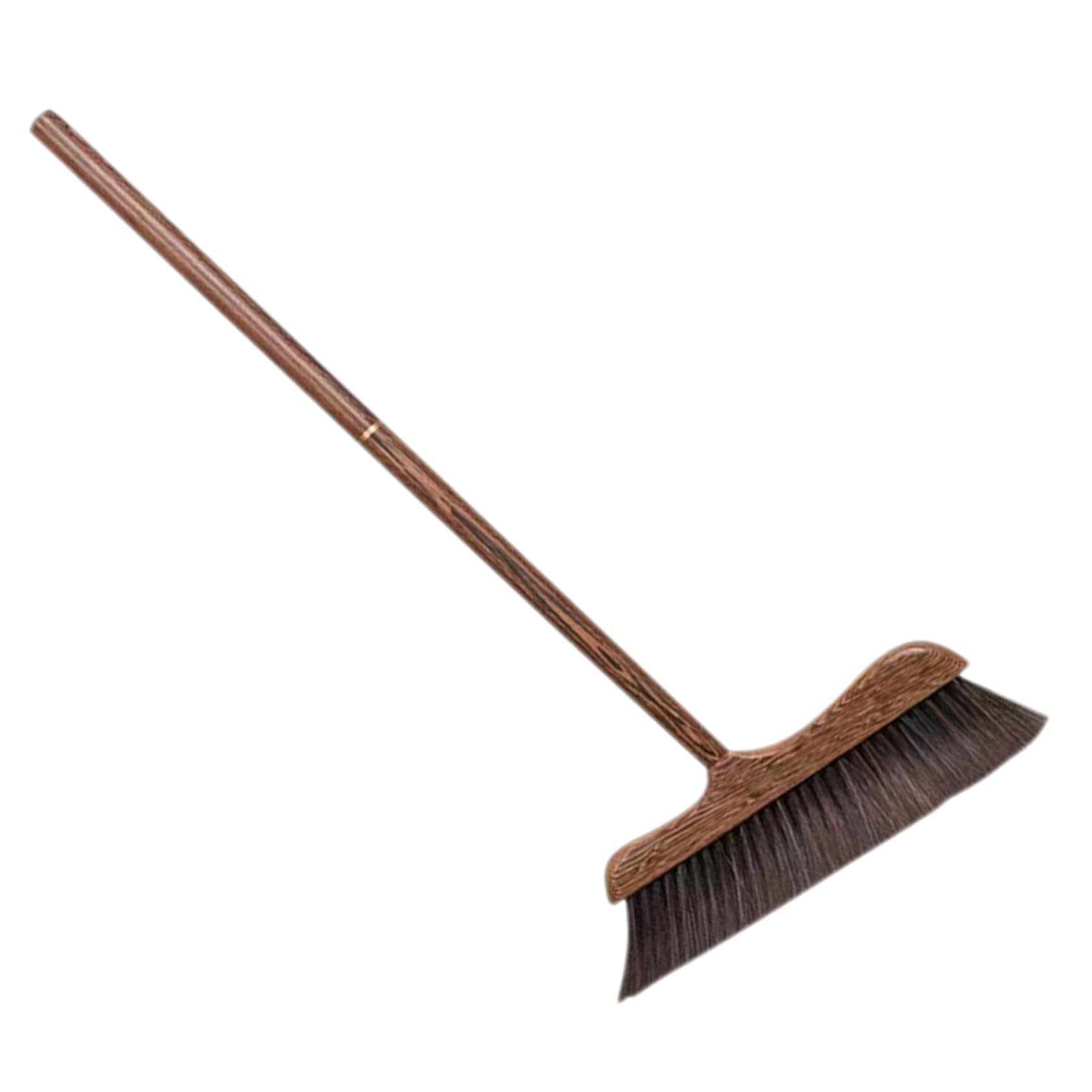 Toyvian Spazzola in Legno Manico lungo Scopa per Pulizia di Terrazzi e Pavimenti Setole Rigide per Rimuovere Polvere e Peli per Uso Esterno e Interno