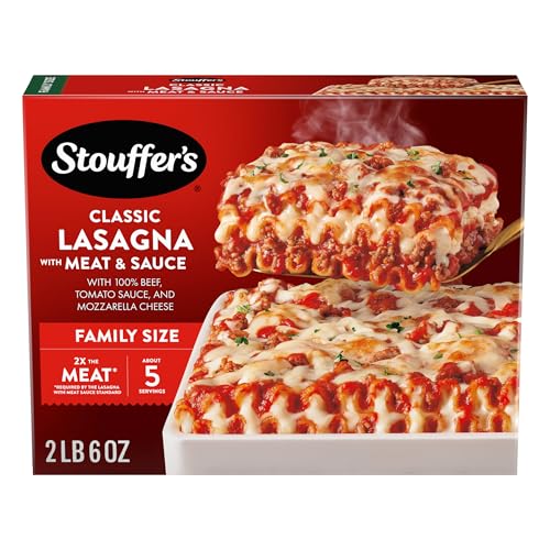 Stouffer's Classic Lasagna with Meat and Sauce, Family Size, Easy Frozen Dinners, Meat Lasagna, Oven...
