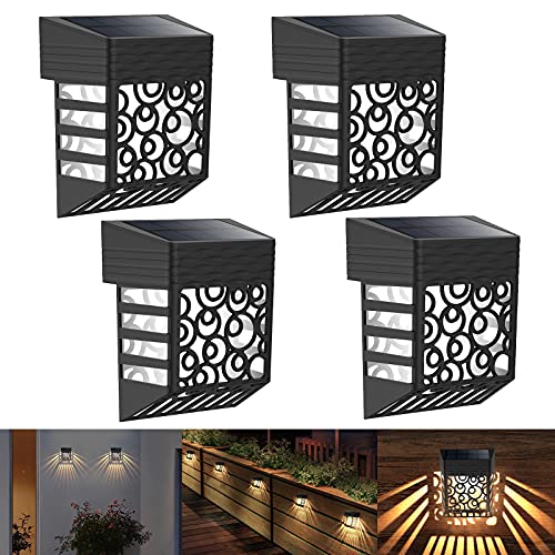 Fortand Solar Außenzaunleuchten, 4 Stück Solarleuchten Garten Außen...