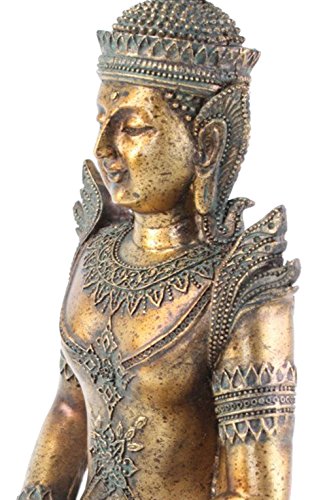 Estatua budista decorativa de resina 12 in bronce miniatura 3