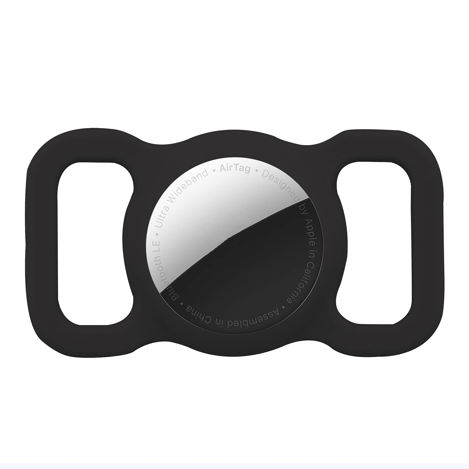 Protective Case Compatible for Airtag GPS Tracker, Fit for Dog Cat Collar Accessories Pet Loop Holder, Silicone Protective Case for air tag Lightweight Soft Anti Scratch Anti Lost(Black 1Pack)