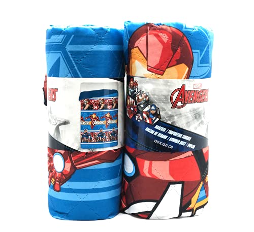 Riad Arredo Colcha individual de primavera y verano Disney suave microfibra - Colcha acolchada ligera para niños (Avengers) Cover