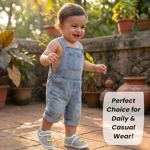 Image of PureSole Cotton Baby Shoes for 6-12 Months | Lightweight & Breathable Booties with Flexible Anti-Skid Sole | Casual Shoes for Baby Boys & Baby Girls