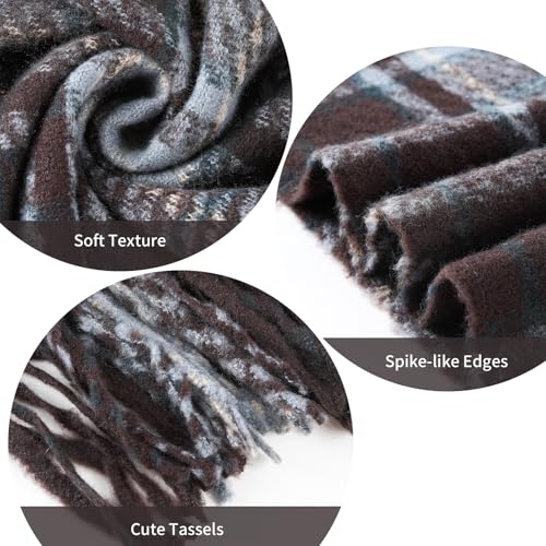 Plaid Scarf for Women Soft Warm Scarf for Women Winter with Tassels 200 * 60cm Can Be Used as Shawl Warm Big Tartan Scarves Wrap Shawl Ladies Gifts3