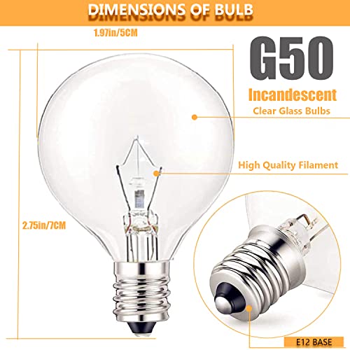 Serbion 25 Watt Wax Warmer Bulbs, Light Bulbs For Full Size Scentsy Warmer, 6 Packs E12 Base Type G Bulb, Dimmable, Warm White, 120V G16 1/2 Bulbs For Candle Lamp (2700K Warm White) #TOP5