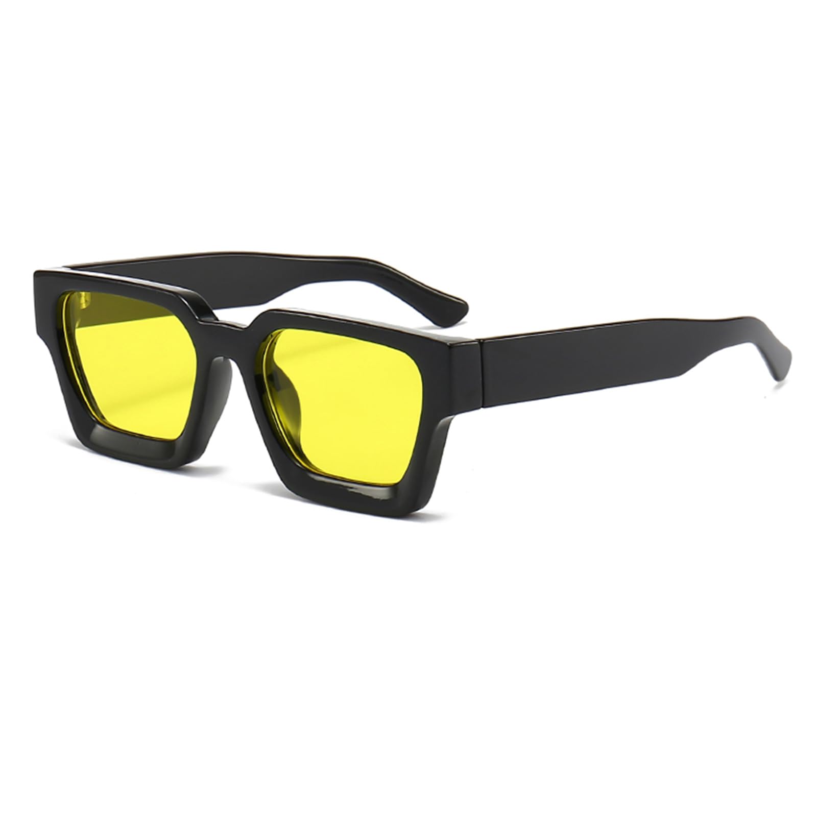 YAMEIZEVintage Rechteckige Sonnenbrille fr Herren Damen-Retro Eckig Sonnenbrille Trendige Quadratischem Rahmen UV400 Schutz