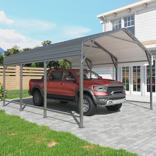 AirWire 10x15 FT Metal Carport Canopy with Reinforced Base
