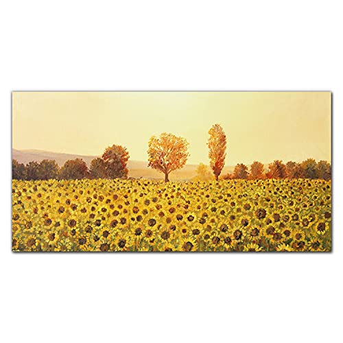 Décoration tableau en verre acrylique premium effet miroir design tournesols