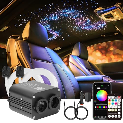 Image of CHINLY Two-Color 800 Starlight Headliner Kit,Twinkle Star Lights,13.1ft Star Lights for Ceiling RGBW starlights Headliner kit,20W APP Fiber Optic Lights Star Headliner kit Home Theater