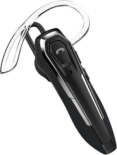 Single Bluetooth Headphones for One Ear, 30H Talking Time, Dual