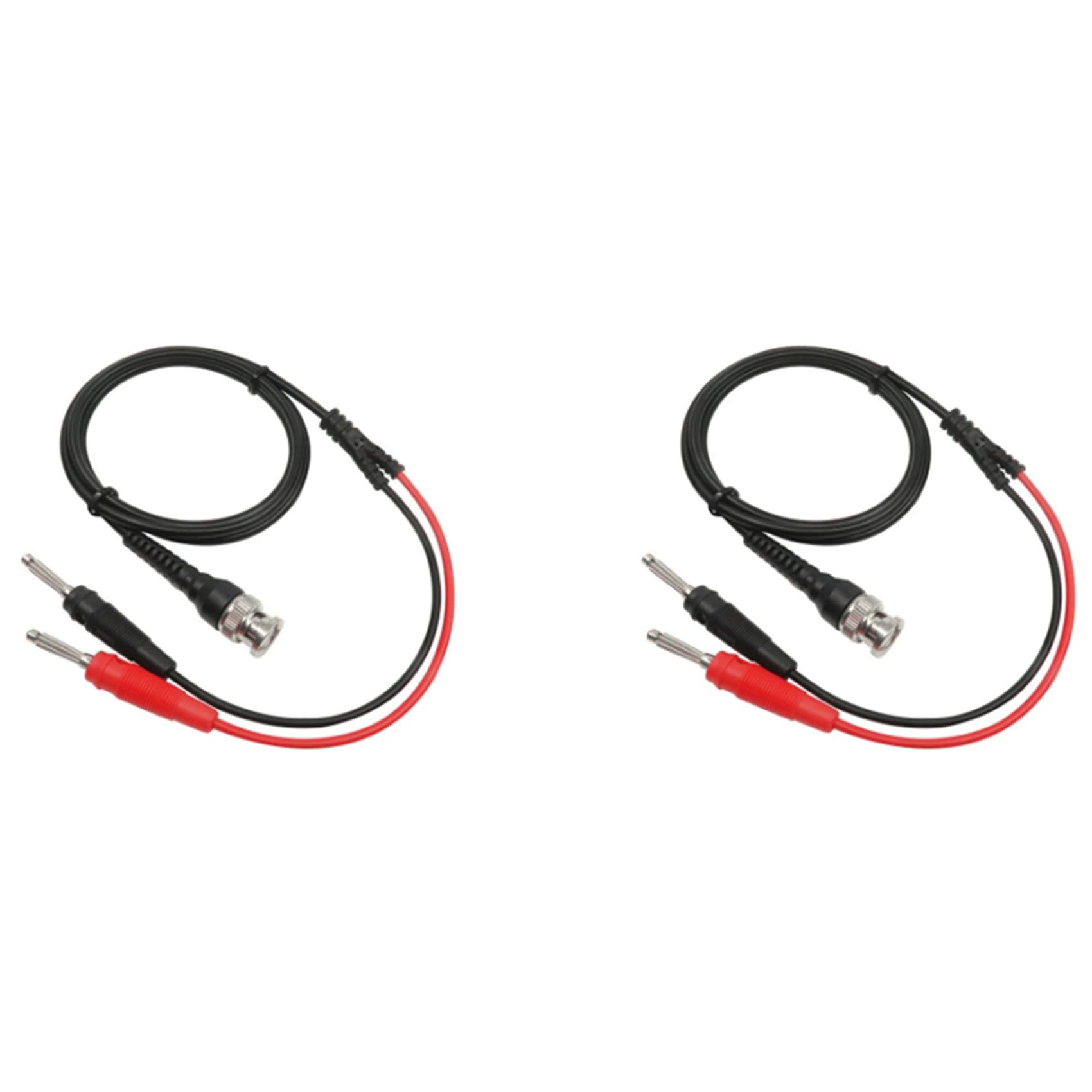 Jnchdghwa As Shown 2X P1009 Bnc To Dual 4Mm Stackable Banana Plug Test Lead Probe Bnc Cable For Oscilloscope Signal Generator 120Cm