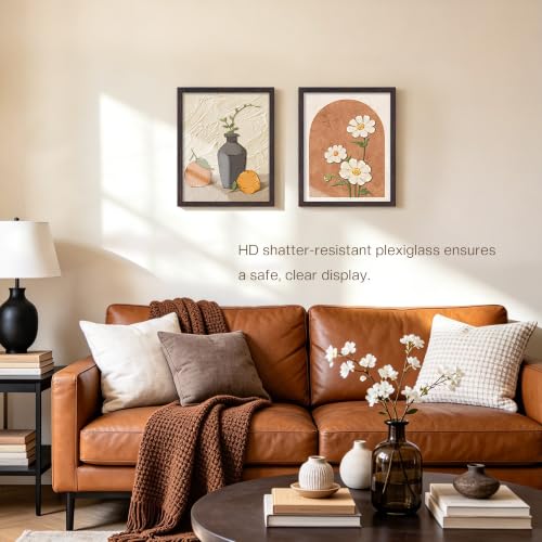 Image of Picrit 8x10 Picture Frame 3 Pack, Wall Mount & Tabletop Display, Walnut