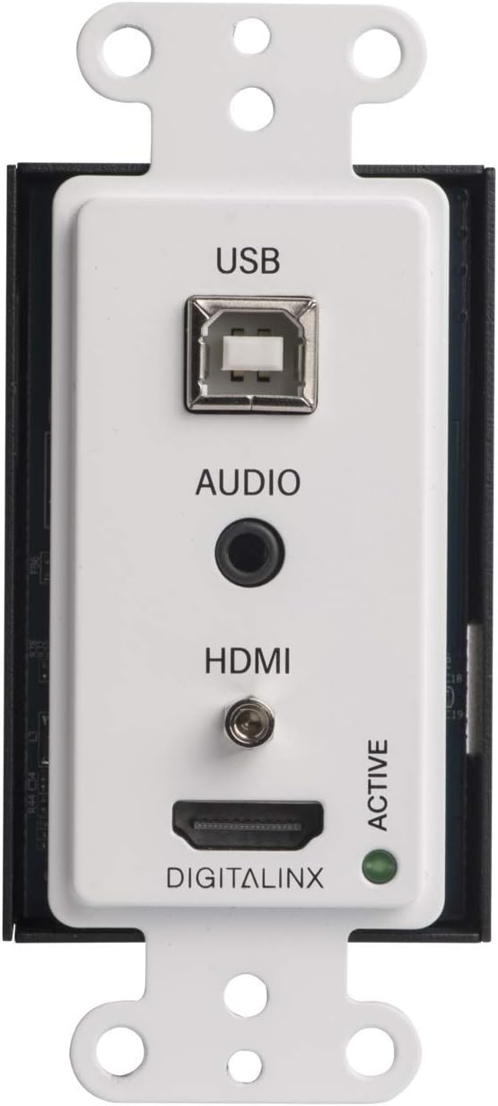 DL-1H1A1U-WPKT-W HDMI HDBaseT Wall Plate Extension Set with USB, White