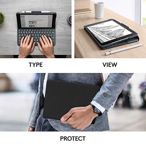 Logitech Slim Folio With Integrated Bluetooth Keyboard For Ipad (5Th And 6Th Generation) - Black #TOP4