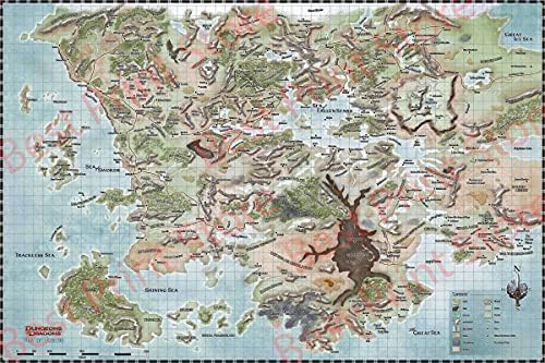D D 5e Map Of Faerun Best Print Store - Dungeons And Dragons, Map Of Faerun Poster Print (16X24  Inches) : Home & Kitchen