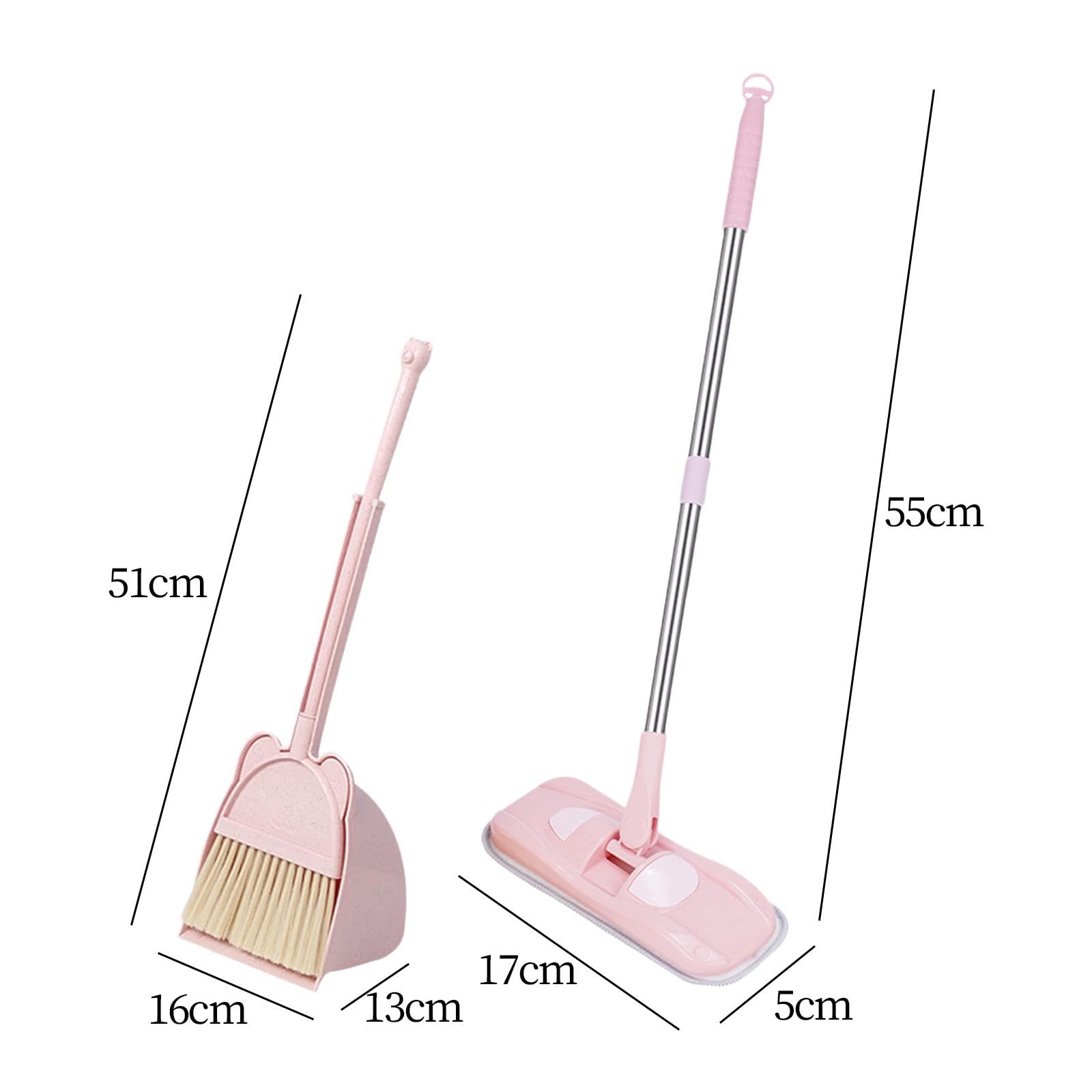 Set di Giocattoli per La Pulizia dei Bambini Set di Scope per I più Piccoli Regali per Le Vacanze Giochi di Finzione Set di Aiutanti per Le Pulizie PE, Rosa