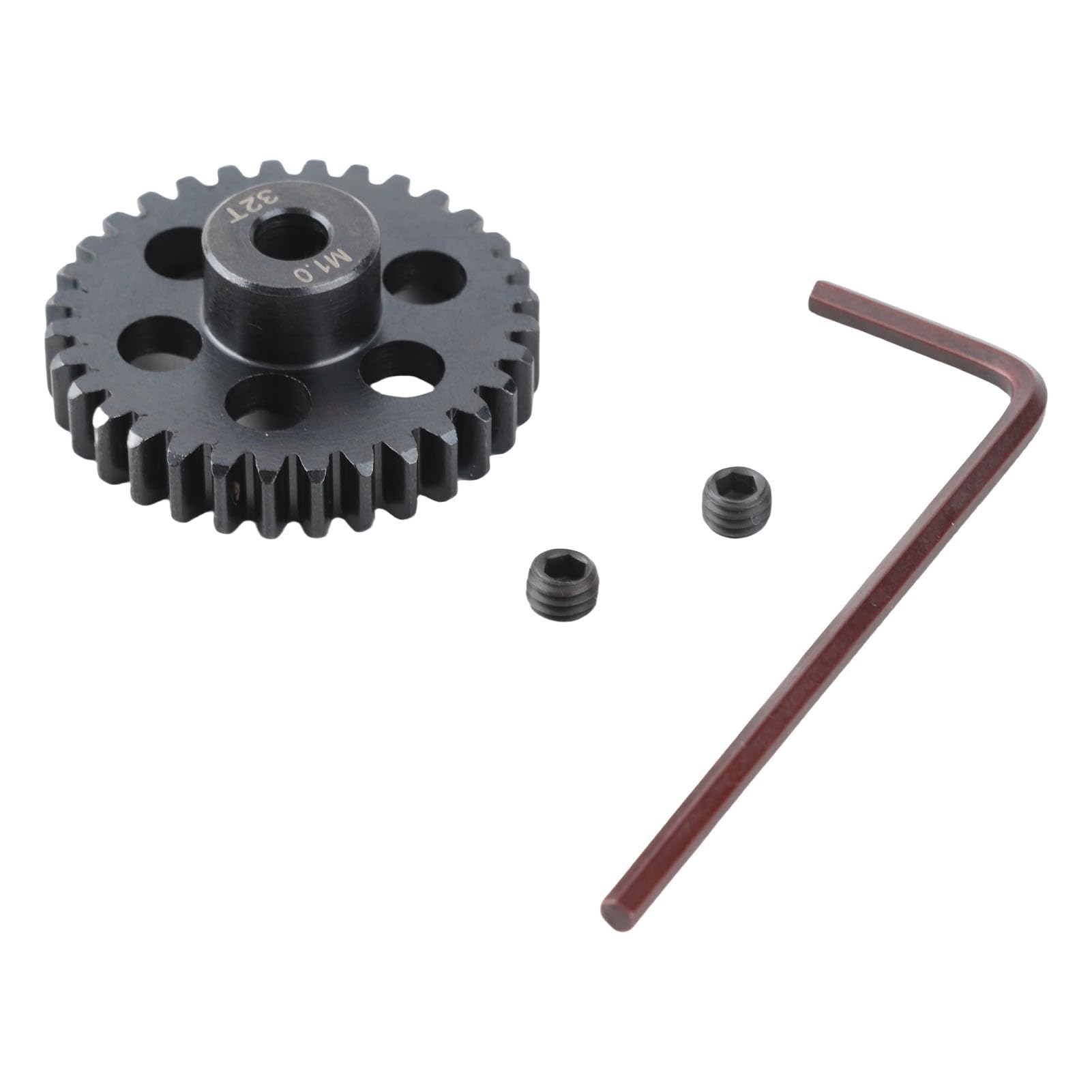 RiToEasysports 32T RC Motor Gear,M1 5mm Gear Bore Steel Anti Rust Steel RC Motor Pinion Gear for 1/7 1/8 RC Car Replacement Motor Gear Parts Car Model Accessory Model Toy