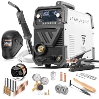 STAHLWERK Schutzgasschweißgerät MIG/MAG 200 ST Digital – Vollausstattung – Inverter mit 200A, MMA (E-Hand/ARC) FLUX (Fülldraht), Schweißen ohne Gas möglich, Spot-Funktion, synergischer Drahtvorschub – Ansicht 1
