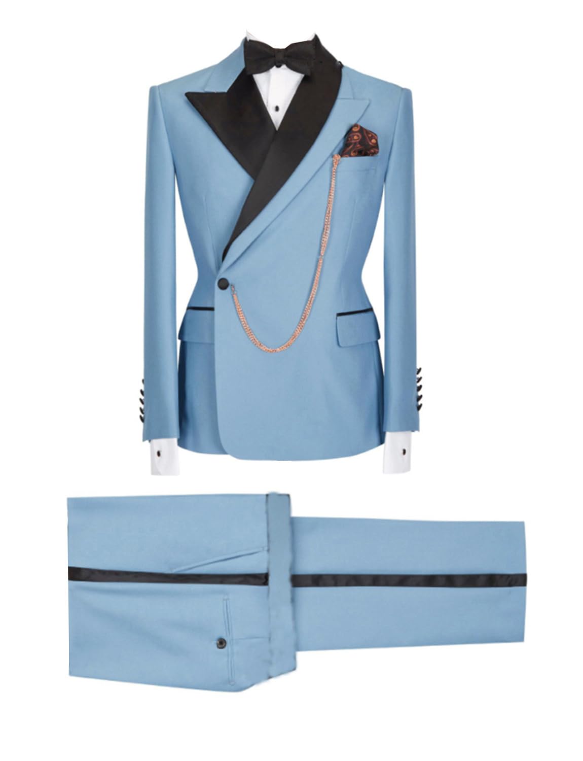 Uomo Vestito Casuale Picco Risvolto Smoking Due Pezzi Giacca Pantaloni Set per la Cerimonia Nuziale Formale