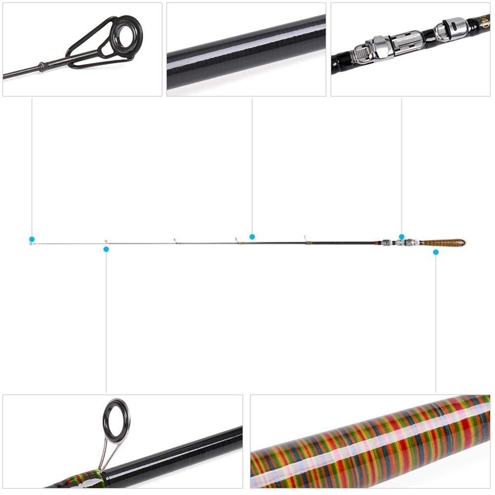 Teleskopowa wędka karpiowa, przenośne wędki podróżne, wędka spinningowa z włókna węglowego o długości 1,2 m/1,5 m/1,8 m/2,1 m/2,4 m do połowu karpi