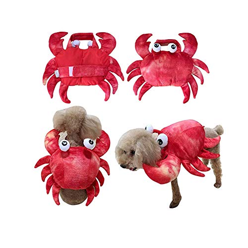 Coppthinktu Dog Crab Costume Halloween Cosplay Dress Red Cotton Small Medium Dogs