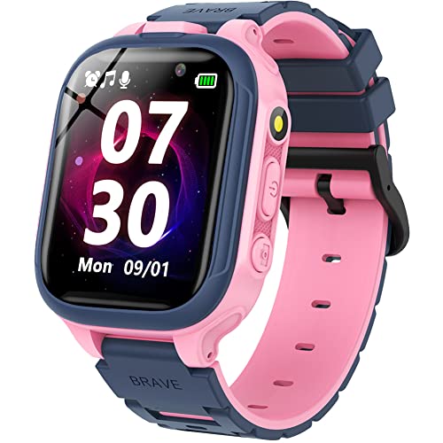 Smart Game Watch for Kids, Kids Smart Watch with 14 Puzzle Games 1.44" HD Touch Screen Music Player Camera Video Recorder Alarm Clock Pedometer Educational Learning Toys Boys Girls (Pink)