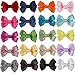 Produktbild 20 Stück Grosgrainband Baby Haarspangen Mädchen Schleife Haarklammern Mädchen 5cm/2" Bogen Haarspange Kleinkind Haarschleifen Mehrfarbig Haarclips Haar Accessoire für Babys Kleine Mädchen Kleinkinder