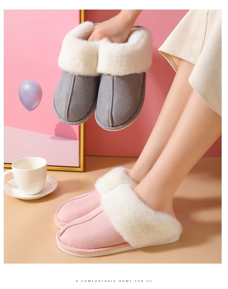 Pantuflas de algodón, pantuflas peludas para mujer, zapatos de felpa suaves y cáel invierno, chanclas para el hogar, chanclas planas antideslizantes para el dormitorio, chanclas para parejas