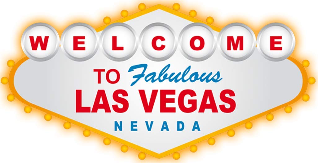 10" x 8" Las Vegas Sign Edible Icing, Wafer or Wafer Card Cake Topper Personalised (Icing)