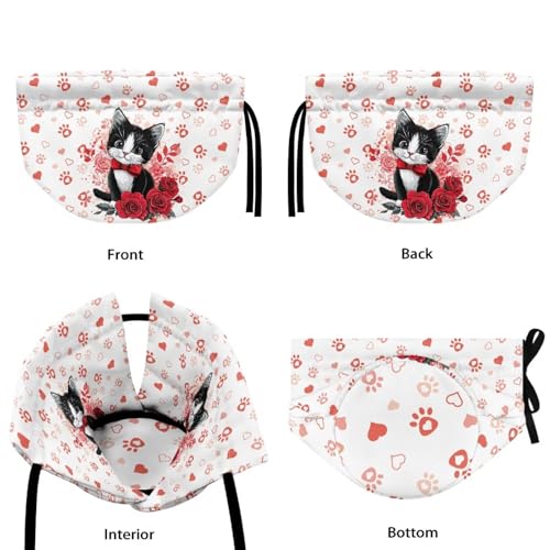 Image of Red Rose Cat Show Window Teapot Cozies, Heat Preservation Teapot Dust Cover with Drawstring Creative Kitchen Tea Pot Cover, Home Kitchen Table Hotel