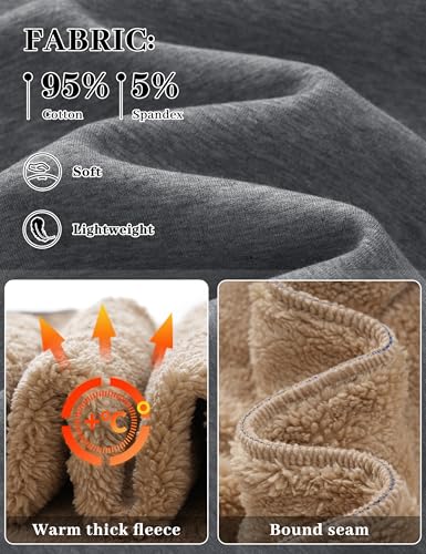 Image of TACVASEN Men's Crewneck Sweatshirt Warm Sherpa Lined Thermal Sweatshirts Heavyweight Long Sleeve Winter Fleece Pullover Shirt