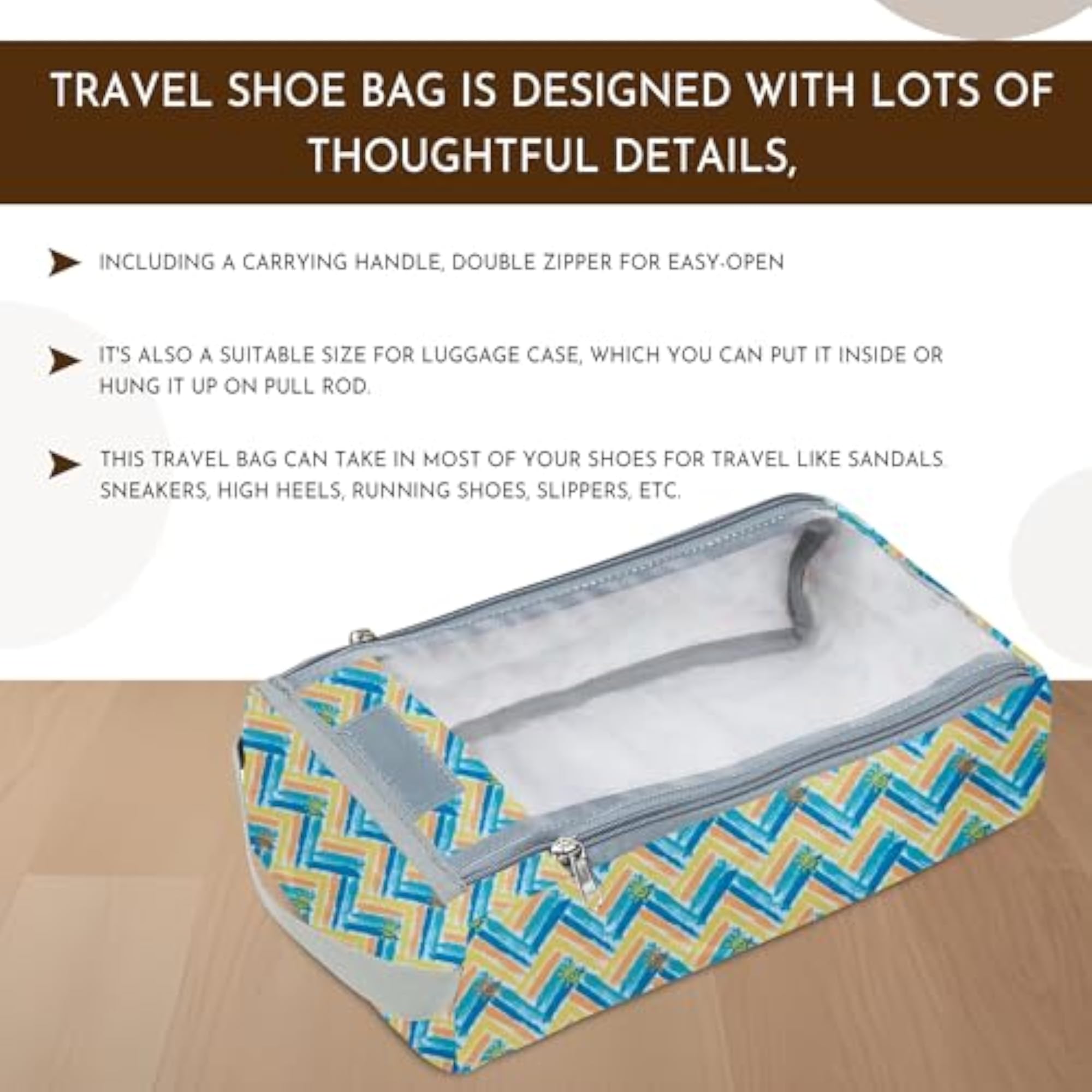 Shoe Bag with Zipper Organizer, Portable Dustproof Packing Bag