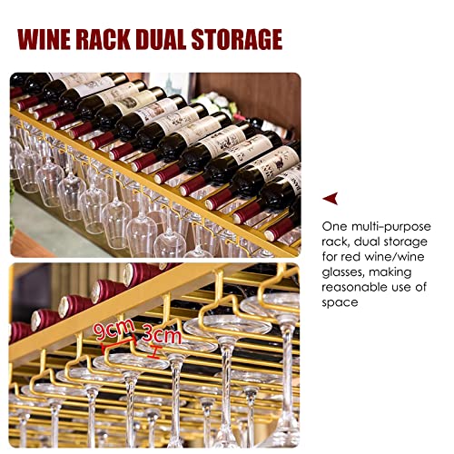 Support de stockage de vin vintage suspendu pour protéger bouteilles et verres