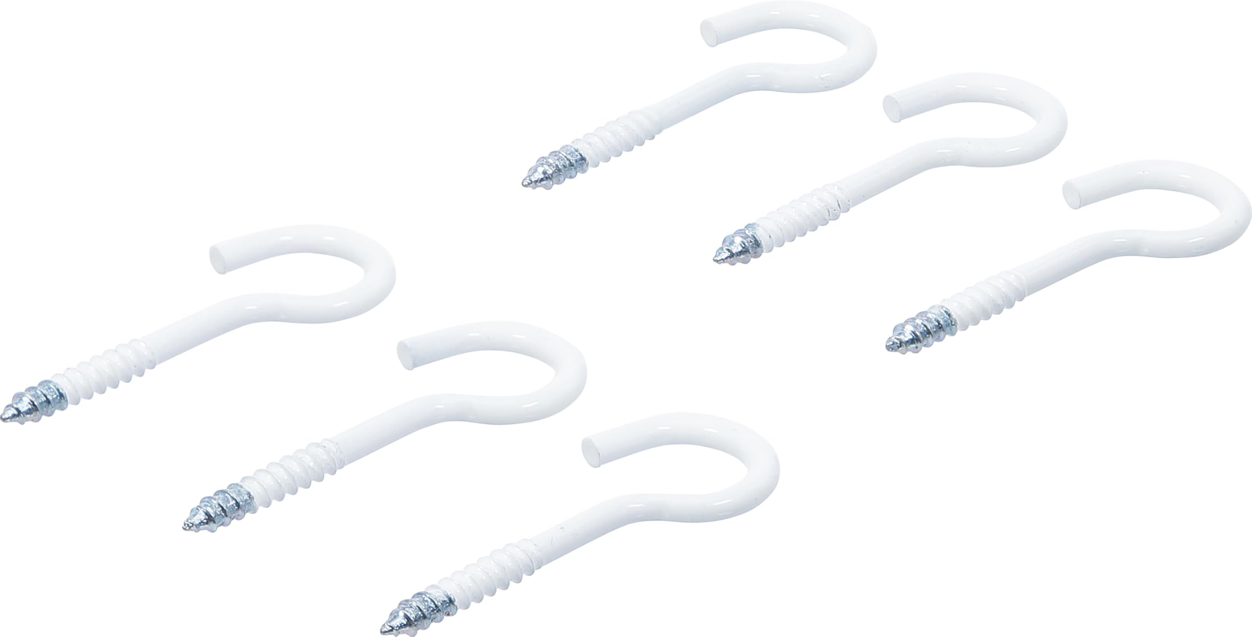 Bgs Do It Yourself Colour Bgs Diy 88181 | Screw Hook Assortment | White | Plastic-Coated | 60 Mm | 6 Pcs.