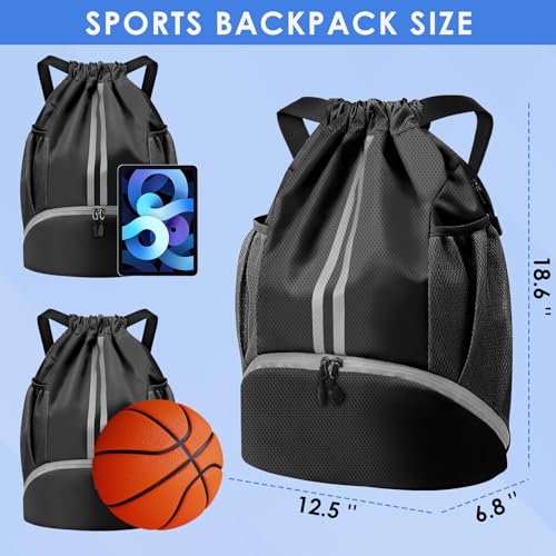 Brotou SAS027 Soccer Bags, Football Backpack, Volleyball Bag, Drawstring Soccer Backpack With Ball And Shoe Compartment, Gym Bags For Men/Women, Football Bags For Equipment Swim Gym Bag thumb #2