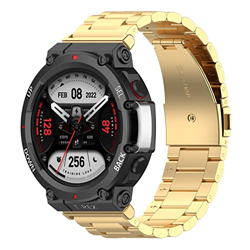 Bracelet en métal Amazfit T-Rex 2 en acier inoxydable rose pour montre connectée