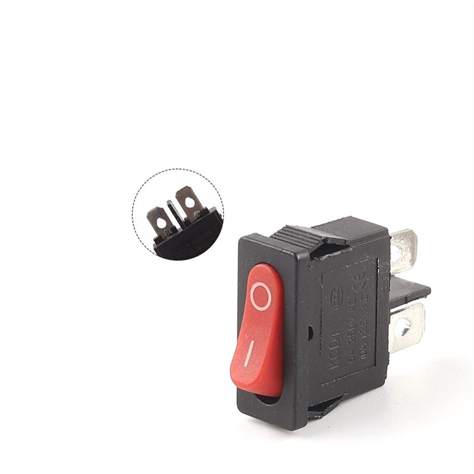 Interrupteur à bascule 2 pins ON-OFF 6A 250V à encliqueter pour appareil électrique et bateau