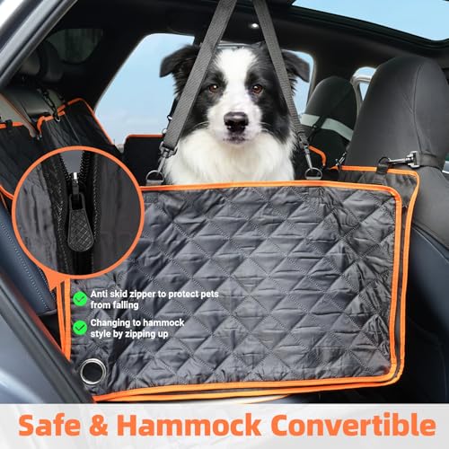 FOR-HI Dog Car Seat Cover for Back Seat, 1seat to 3seats can be Switched at Will. Back Seat Extender with Hard Bottom. 600D Heavy Duty Scratch,Nonslip,Waterproof Dog Hammock for Cars,Trucks and SUVs. by FOR-HI - Used condition - Image 6