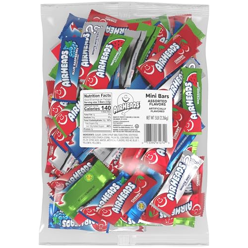 Airheads Candy Mini Bars, Individually Wrapped, 5 Pound Bag