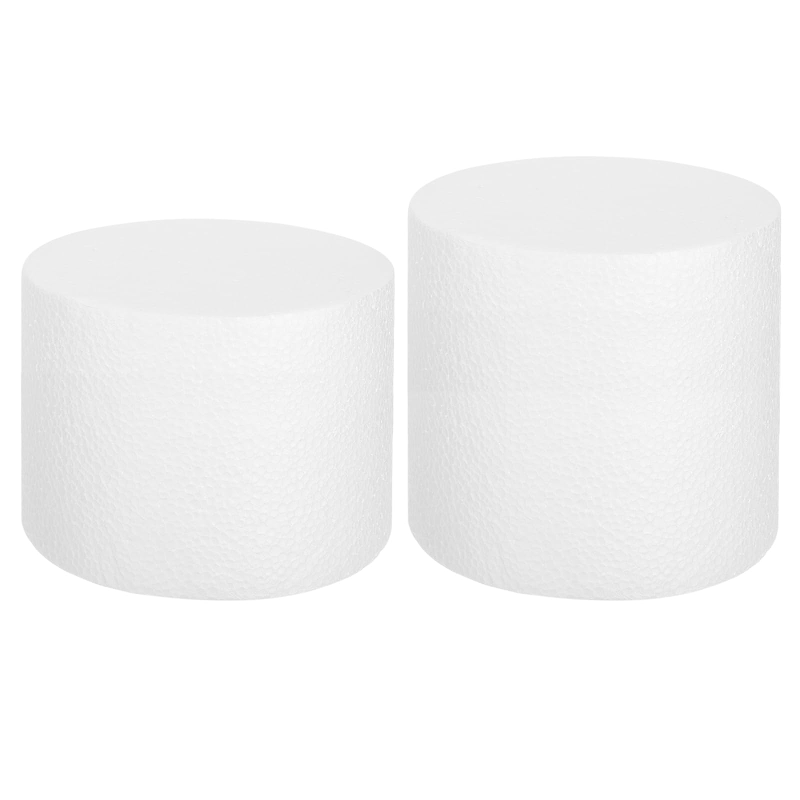 sourcing map Round Foam Cake Dummy, 6"x 3",6"x 4" White Fake Cake Circles Dummies Decorating Display for Wedding Birthday Party Cakes Decoration Crafts and Window Displays， 2Pcs