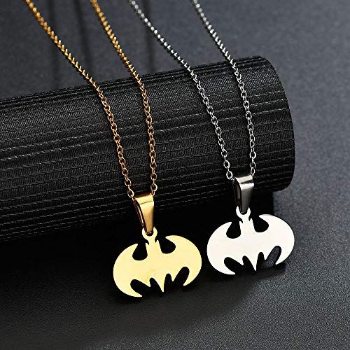Rzcxbs Batman Pendant Necklace Surgical Stainless Steel Lightweight Charm Batman Insect Necklace For Boys And Girls (Gold) #TOP4